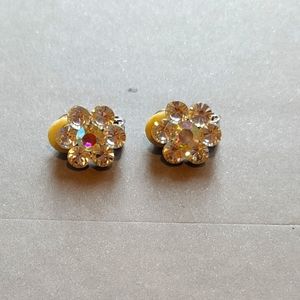 Sparkly Clear Rhinestone Earrings VTG